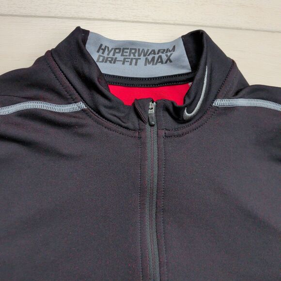Nike Pro Combat Hyperwarm Dri-Fit Max Shirt Mens L Fitted 1/4 Zip Long Sleeve - Picture 2 of 14